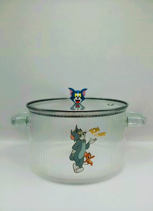 Tom and Jerry Glass Ramen & Serving Bowl with Lid