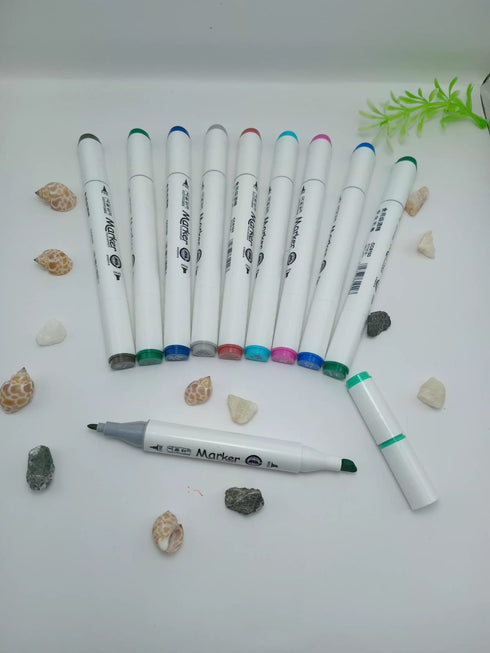 80-Piece Dual-Tip Alcohol Art Marker Set with Carrying Case