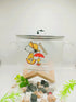 Borosilicate Glass Ramen Bowl with Lid | Snoopy Character Glass Serving Dish for Salads & Fruit | Fluted Glass Tableware