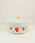 π Kawaii Strawberry Ceramic Soup & Noodle Bowl with Glass Lid