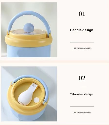 Stainless Steel Thermal Lunch Box – Portable Insulated Breakfast Cup 500ml