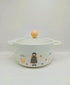 Kawaii Cartoon Ceramic Ramen Bowl with Glass Lid