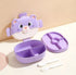 Cute Cartoon Bear Kids Bento Lunch Box – 3-Compartment Leakproof Plastic Tiffin Box with Spoon & Fork Set, BPA-Free Microwavable Food Container for School & Picnic