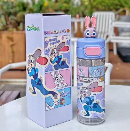 Kids Water Bottle with 3D Character Lid & Straw - 530ml BPA-Free Tritan Leak-Proof Bottle