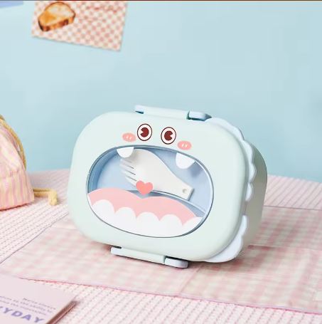 Cute Monster Cartoon Kids Bento Lunch Box | Insulated Stainless Steel School Tiffin