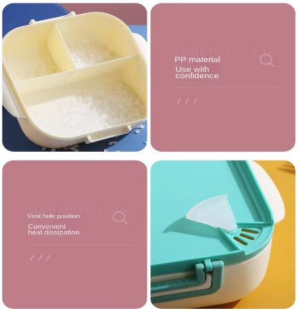 900ml Geometric Bento Lunch Box - Leakproof & Microwave Safe Food Container