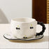 Cherry Spiral Handle Ceramic Mug and Saucer Set