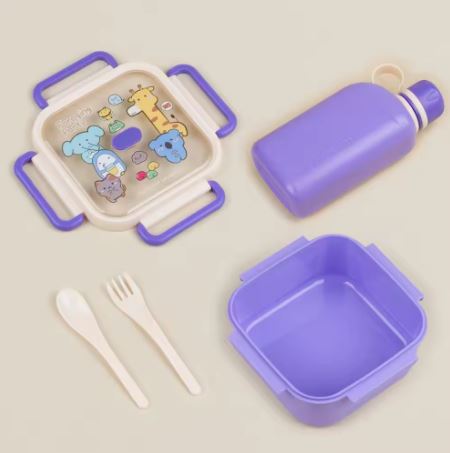 Foraging Party Kids Bento Lunch Box with Matching Water Bottle Set – Leakproof