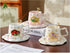 Aesthetic Floral Ceramic Mug & Saucer Set with Gold Spoon