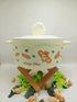 Bear Cheese Ceramic Ramen Bowl with Lid - 1000ml Porcelain Soup & Noodle Bowl with Handles