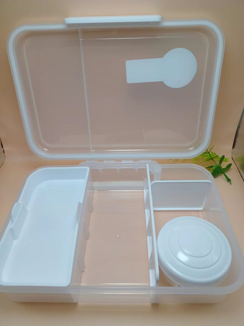 Portable Kids Bento Box Lunch Box with Top Handle – 100% BPA-Free Leakproof School Lunch Container with Matching Sauce Cup