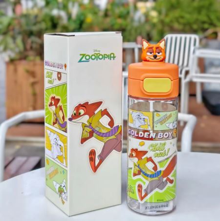 Kids Water Bottle with 3D Character Lid & Straw - 530ml BPA-Free Tritan Leak-Proof Bottle