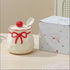 Ribbon Bow Ceramic Sugar Bowl with Spoon & Lid – Coquette Aesthetic Spice Jar