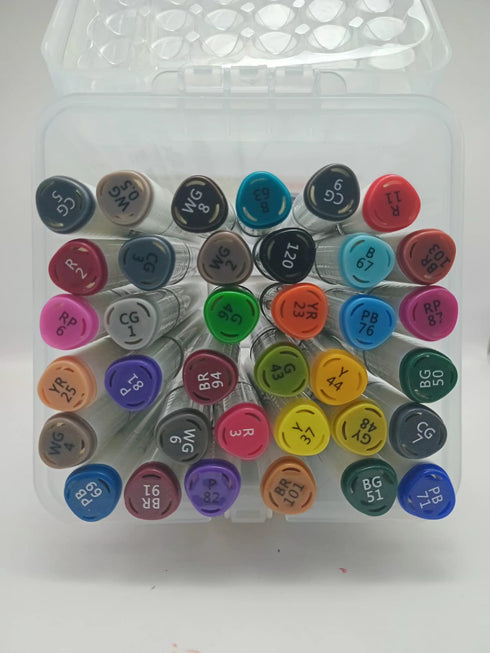 36-Piece Dual Tip Art Marker Set - Professional Alcohol-Based Sketch Pens for Artists & Students