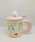 Kawaii 3D Bunny Ceramic Mug with Lid and Spoon