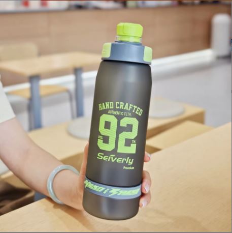 Seiverly 1000ml Frosted Sports Water Bottle – Leakproof Gym & Fitness Flask