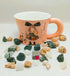 Retro Kawaii Ceramic "Happy Love Diary" Mug – Large U-Shaped Handle