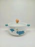 Cute Elephant Ceramic Ramen Bowl with Glass Lid & Wooden Knob