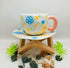 Heart & Flower Ceramic Mug and Saucer Set
