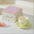 Luxury Pastel Polka Dot Tea Cup Set with Bow Handle – Ceramic Coffee Mug & Saucer Gift Box