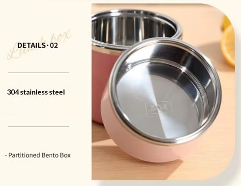 2-Tier Insulated Stainless Steel Lunch Box – Leakproof Stackable Bento Box Tiffin Container for Office, School & Travel (Blue, Pink, Green)