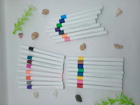 24-Color Acrylic Paint Marker Set - Professional Waterproof Markers for Kids & Adults