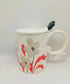 3D Relief Tulip Ceramic Mug Set with Lid and Floral Spoon – Vintage Handmade Coffee Cup