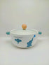 Cute Elephant Ceramic Ramen Bowl with Glass Lid & Wooden Knob