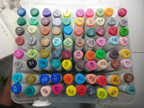 80-Piece Dual-Tip Alcohol Art Marker Set with Carrying Case