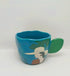 Artistic Ceramic "Lady Silhouette" Mug with Sculpted Leaf Handle