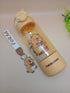 600ml Cute Cartoon Kids Water Bottle with Straw, Strap & Keychain – Leakproof Toddler School Sippy Cup