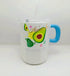Kawaii Fruit Tumbler – Ceramic Mug with Lid & Glass Straw
