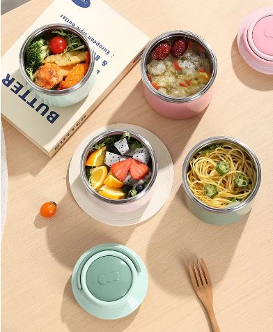 2-Tier Insulated Stainless Steel Lunch Box – Leakproof Stackable Bento Box Tiffin Container for Office, School & Travel (Blue, Pink, Green)