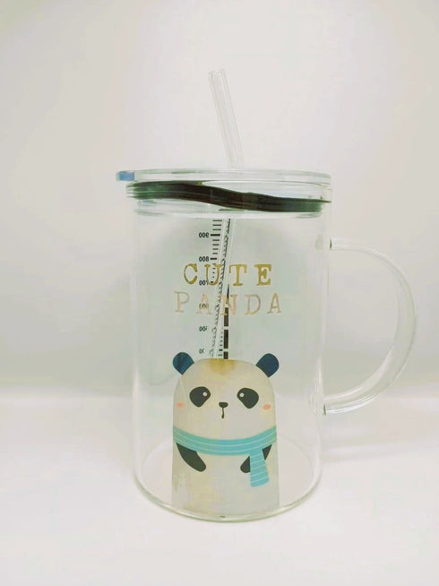Leak-Proof Borosilicate Glass Tumbler with Handle & Straw