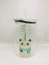 Leak-Proof Borosilicate Glass Tumbler with Handle & Straw