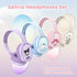 Sanrio Kids Wireless Headphones Set with Plush Bag & Gift Box – Bluetooth 5.4 HiFi Sound