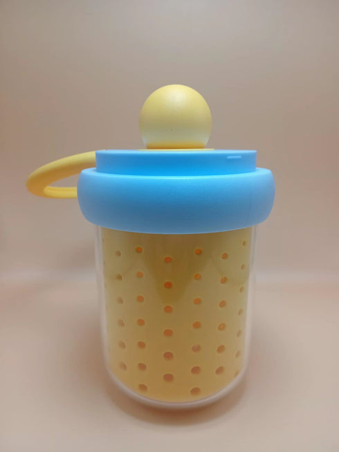 Portable Overnight Oats Container with Fork - 500ml Dual-Layer Salad and Fruit Jar with Leak-Proof Lid for Meal Prep & Travel