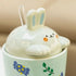 Kawaii Bunny Ceramic Mug with 3D Rabbit Lid & Straw | Cute Pastel Coffee Cup