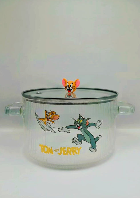 Tom and Jerry Glass Ramen & Serving Bowl with Lid