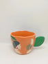 Artistic Ceramic "Lady Silhouette" Mug with Sculpted Leaf Handle