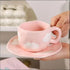 Cute Ceramic Cloud Coffee Cup with Saucer