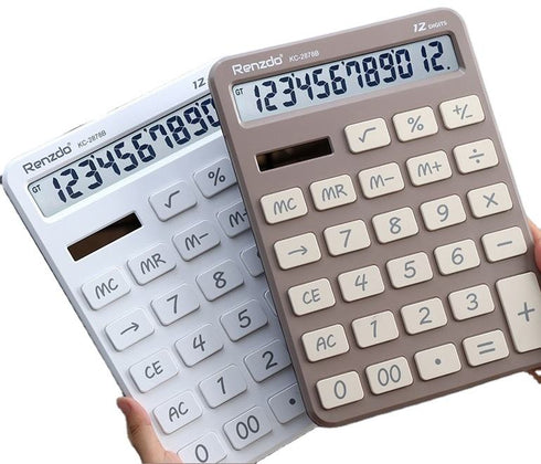 Renzdo KC-2878B 12-Digit Desktop Calculator – Large LCD & Dual Power