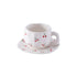 Cherry Pattern Ceramic Coffee Cup with Saucer