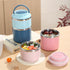 2-Tier Insulated Stainless Steel Lunch Box – Leakproof Stackable Bento Box Tiffin Container for Office, School & Travel (Blue, Pink, Green)