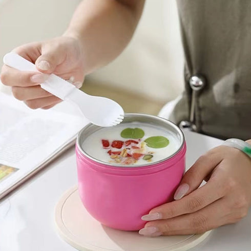 Stainless Steel Thermal Lunch Box – Portable Insulated Breakfast Cup 500ml