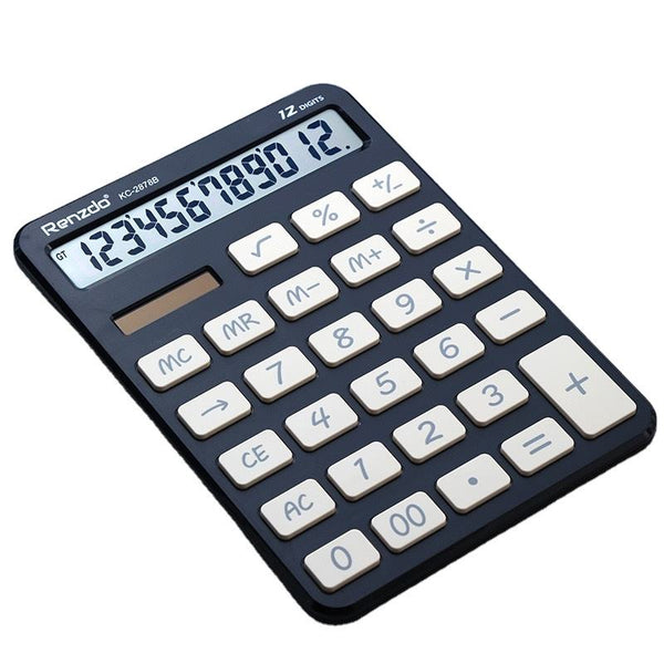 Renzdo KC-2878B 12-Digit Desktop Calculator – Large LCD & Dual Power