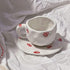 Red Bow Ribbon Ceramic Mug & Saucer