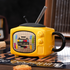 Retro 3D TV Ceramic Mug with Lid & Glass Straw
