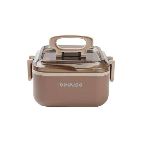 2-Section Stainless Steel Bento Lunch Box with Cutlery | Leak-Proof Insulated Tiffin Food Container