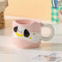 Kawaii Spotted Dog Ceramic Mug – Aesthetic Korean Style Stackable Coffee Cup